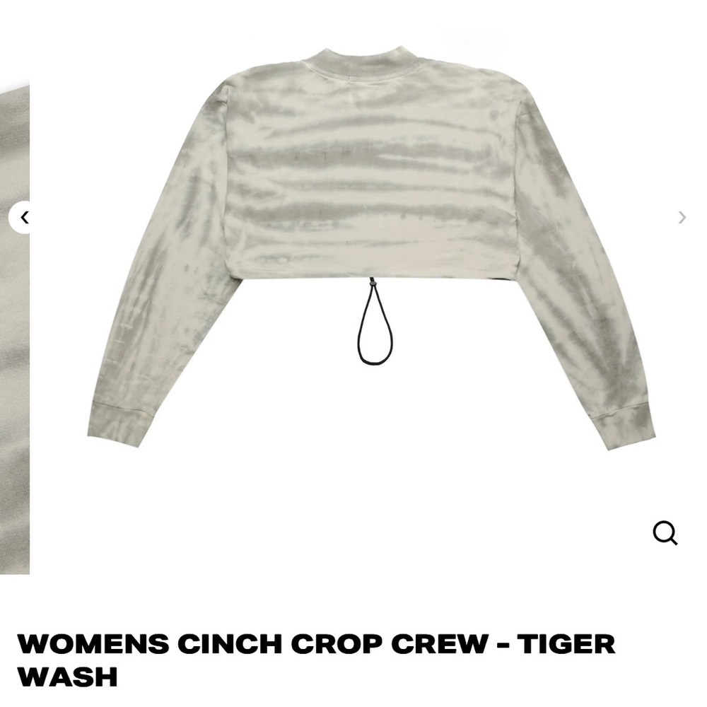 NWT TALENTLESS WOMENS SWEATPANTS & CINCH CROP CREW- TIGER WASH- NEUTRAL GRAY - Picture 4 of 12